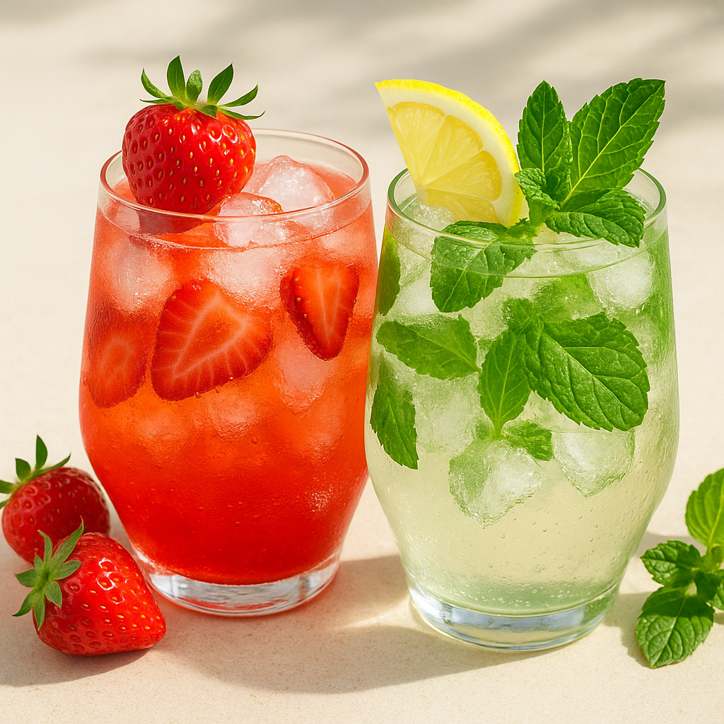 Erfrischende Drinks: Erdbeer-Spritz und Virgin Mojito
